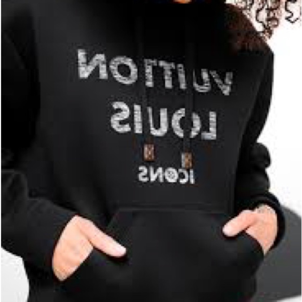 Sold- Black Louis Vuitton Women's Hoodie Size L